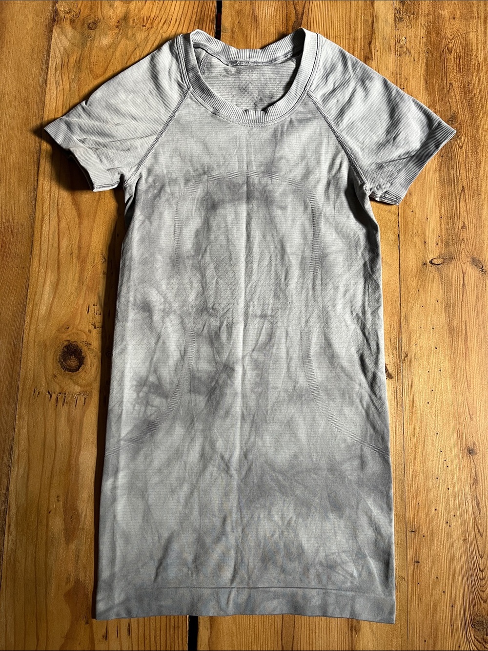 LULULEMON 0 Gray Grey Tie Dye Swiftly Tech Tee T-Shirt Fitted
